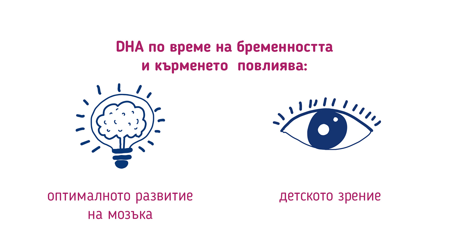 DHA по време на бременност и кърмене влияе върху мозъка и зрението.